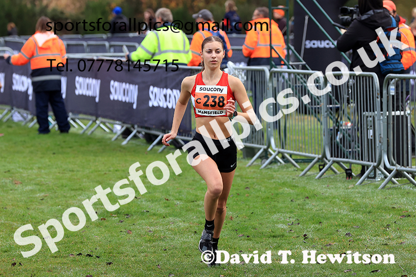 Junior Womens 2024 National Cross Country Relays, Berry Hill Park, Mansfield.   Photo: David T. Hewitson/Sports for All Pics